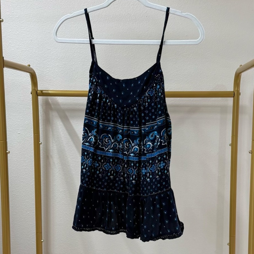 Superdry Navy and Black Strappy Top